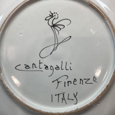(20) Vintage Italian Ceramic Dinnerware Set by  Cantagalli Firenze, Italian Pottery Maker 1839-1901  Family continued ceramics and...