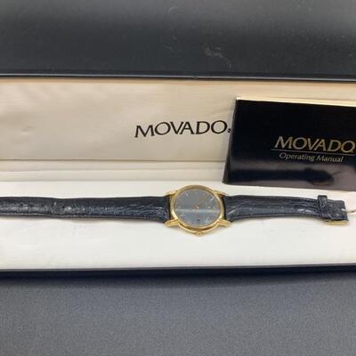 1997 Engraved to BJ Thomas Movado Wrist Watch
with original presentation case, instruction manual, and box