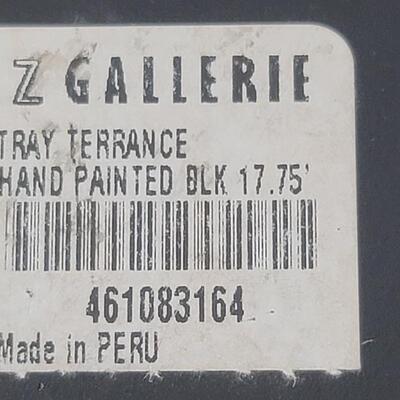Z Gallerie Hand Painted Round Handled Tray