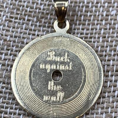 â€˜Back Against the Wallâ€™ 14k Gold Record Pendant