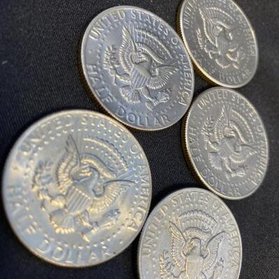 (5) Kennedy Half Dollars