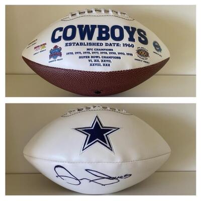 Dallas Cowboys Football Signed by Jerry Jones
Autographed NFC Championship and Super Bowl Football signed by Dallas Cowboys Franchise...