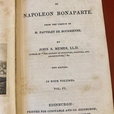 Antique (1831) 3 of 4 Volumes: Memoirs of Napoleon Bonaparte by John S. Memes, LLD
4 Volume Set was Published in Edinburgh & London...