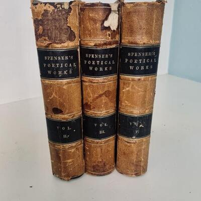Specer's Poetical Works, Volumes II, III, & V
Partial Set of Poetical Works Published by Willis P Hazzard of Philadelphia, Circa...