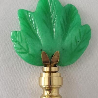 Carved Jade Look Leaf Lamp Finial