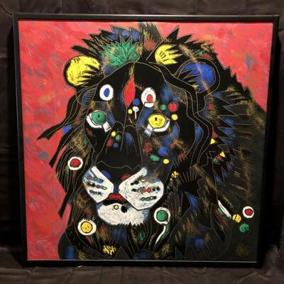 Jiang Tiefeng. King. Limited Edition  Serigraph
Signed by artist. COA attached. 37 x 37 framed.