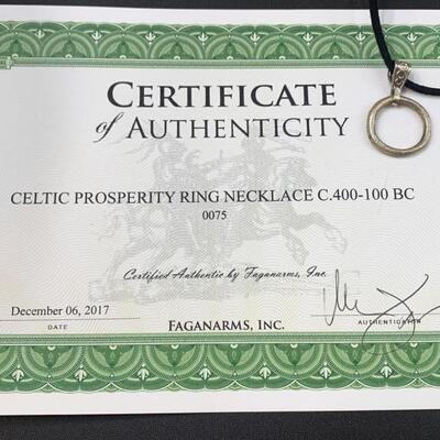 Celtic Prosperity Ring / Pendant 400-100 BC with COA