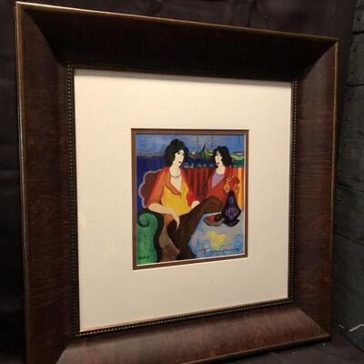 At the Port by Itzchak Tarkay. Serigraph on
Paper.   Hand signed by artist. Limited edition (142/750). 8.5 x 9. 22.5 x 22 framed. COA...