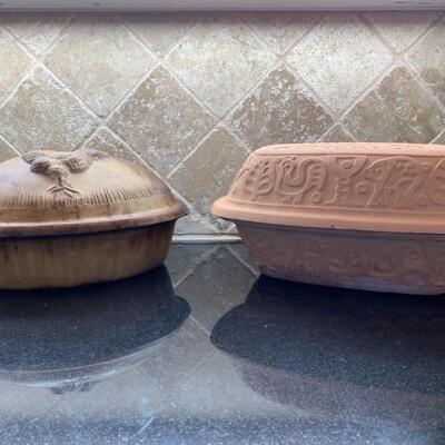 Romertopf & Sassafras Lidded Clay Pottery Roasters