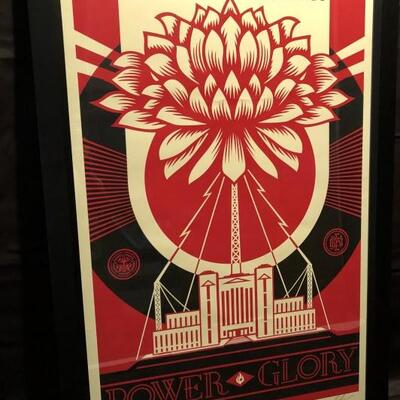 Green Power by Shepherd Fairey. Serigraph. Signed by artist. (Hand Signed) 39.5x27.5 framed.
