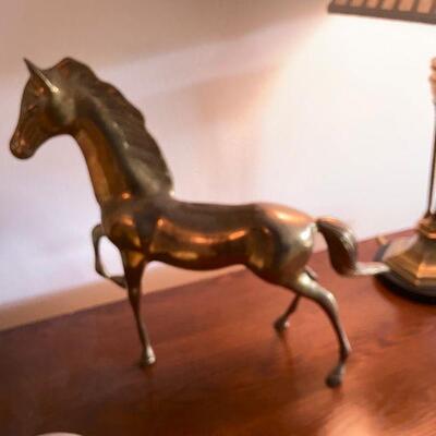 heavy antique brass horse