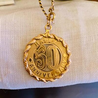 14kt gold 50th anniversary pendant