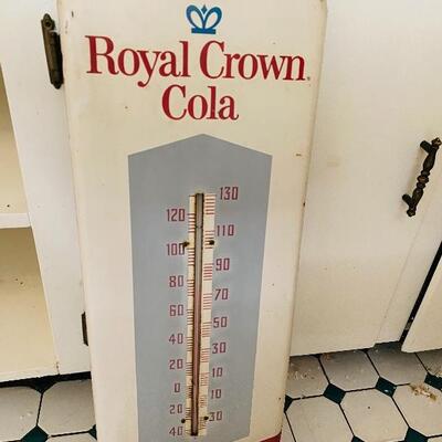 1950â€™s Donasco 512 Royal Crown Cola thermometer sign