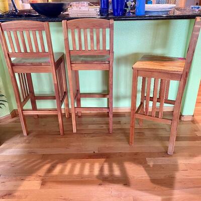 Solid maple mission style bar stools