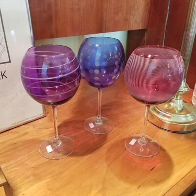 Fun wine glass /candle holders