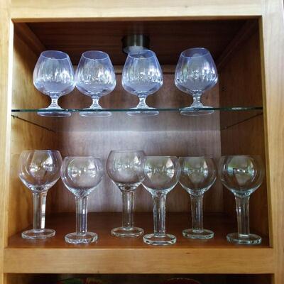Crystal snifters and unique wine goblets