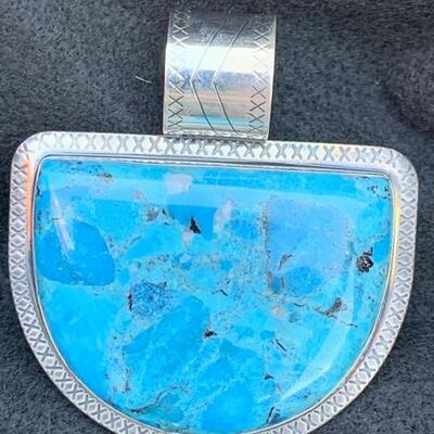 Sterling Silver and Turquoise Pendant by Jay King