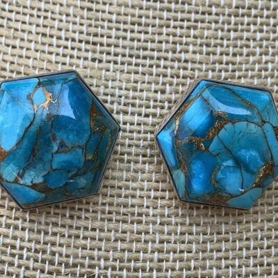 Sterling Silver and Turquoise  Earrings by Jay King Hallmarked DTR