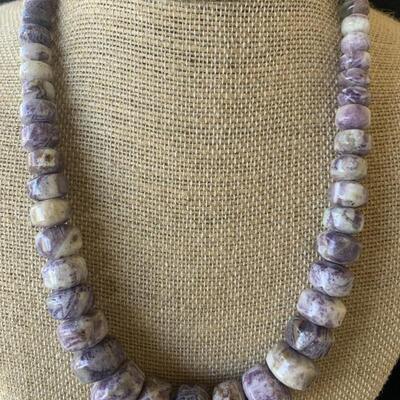 Polished Amethyst Stone Bead Necklace by Jay King