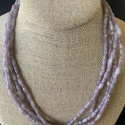 Sterling Silver and Multi Strand Polished Stone