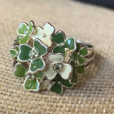 Sterling Silver Ring with Shamrock
