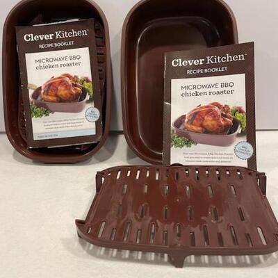 (2) Clever Kitchen Microwave BBQ Chicken Roasters