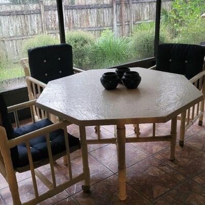 resin material table and four chairs, sold as a set