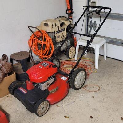 lawn mower and a air compressor