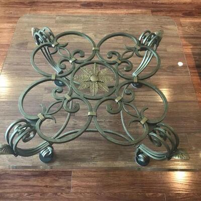 Glass Top Wrought Iron Table
40