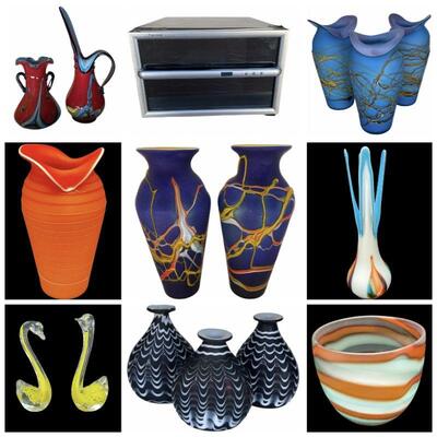 Beautiful Azerbaijan Art Glass, Wine Cooler, Floor Lamps, Table Lamps, Glass Tiles, Multicolored Glass Lamp Shades & MORE!