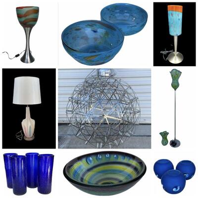 Beautiful Azerbaijan Art Glass, Wine Cooler, Floor Lamps, Table Lamps, Glass Tiles, Multicolored Glass Lamp Shades & MORE!