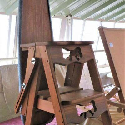 Grampa's 3 in One IRON BOARD WOOD STEP LADDER