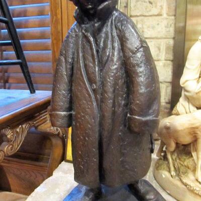 Bronze sculpture was done by the artist, Jim Reno