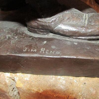 Bronze sculpture was done by the artist, Jim Reno