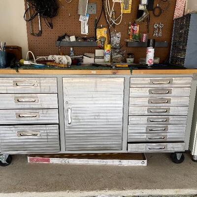 large tool chest w/hardwood top 
