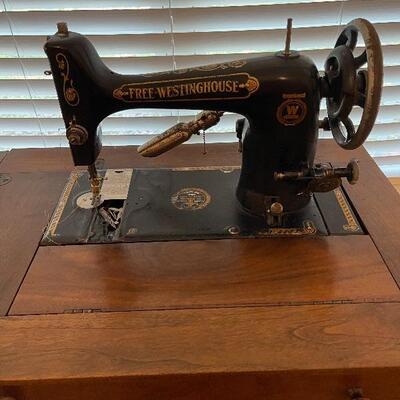 free Westinghouse sewing machine and cabinet