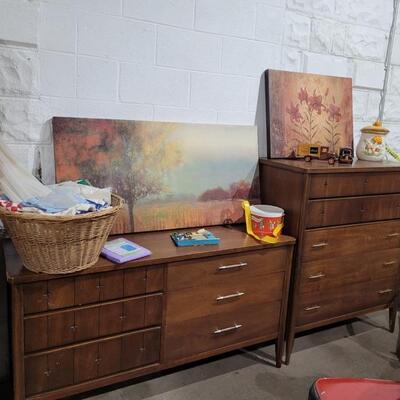 Matching dressers and fall paintings