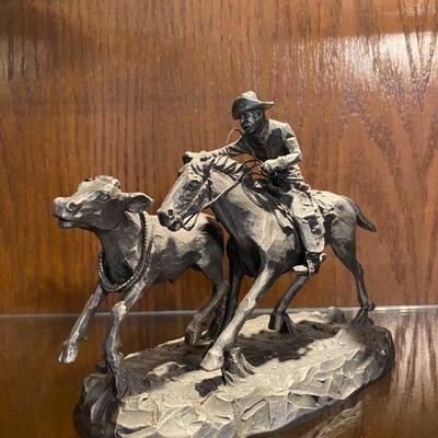 pewter western statues 