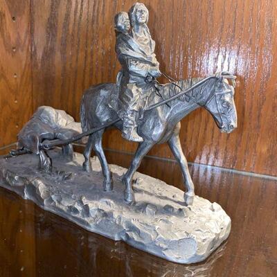 pewter western statues 