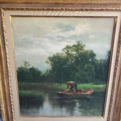 20x18 Oil on Canvas
 Painting By Edward Moran
"A Boy and His Boat"