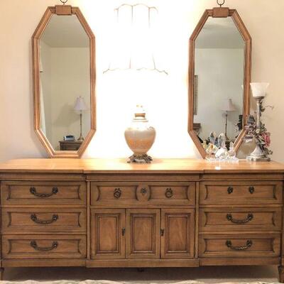 Thomasville Fruitwood Dresser w/Mirrors ~ $250.00                            Dresser Only ~ 31" H x 78" W x 20" D...