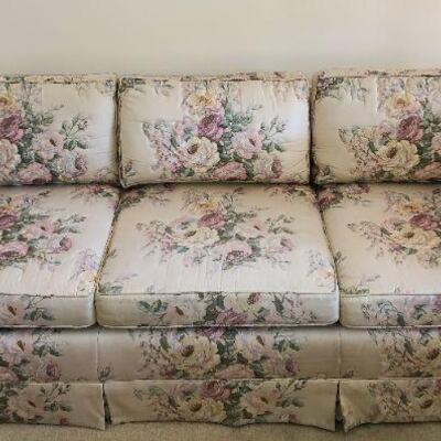 Arcadia Furniture Floral Couch ~ $140.00                                                
32" H x 80" W x 35" D