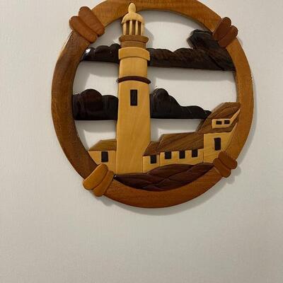 Lighthouse wooden plaque
