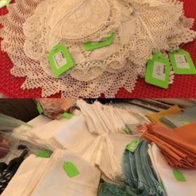 Crochet Doilies and Linen Napkins