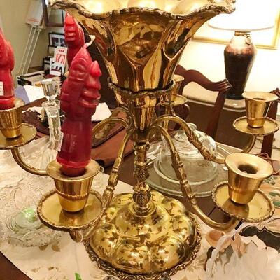 Large Brass Candelabra hand forged from Mexico