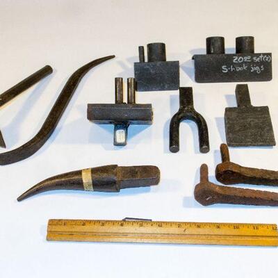 Anvil hardies, bending rigs and assorted items
