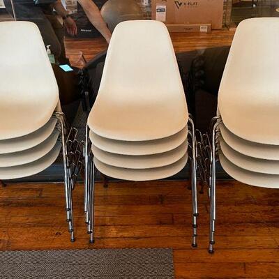 12-Herman Miller Eames Molded Plastic Side Chairs