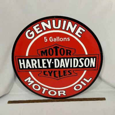 Hand Painted Harley Davidson Sign on Metal
