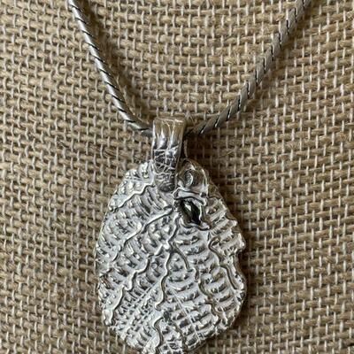 .909 Fine Silver Artisan-Made Pendant on Sterling Silver Chain