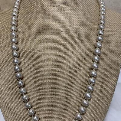 1.7oz Sterling Silver Linked Bead Necklace - 23in